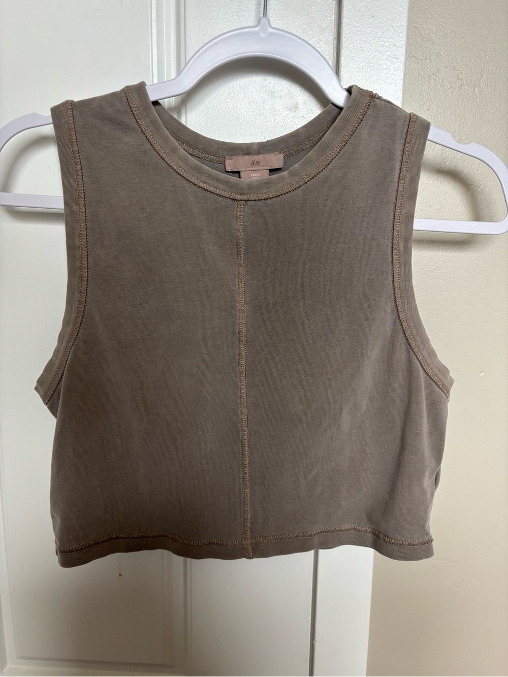 H&M Taupe Cropped Crewneck Tank